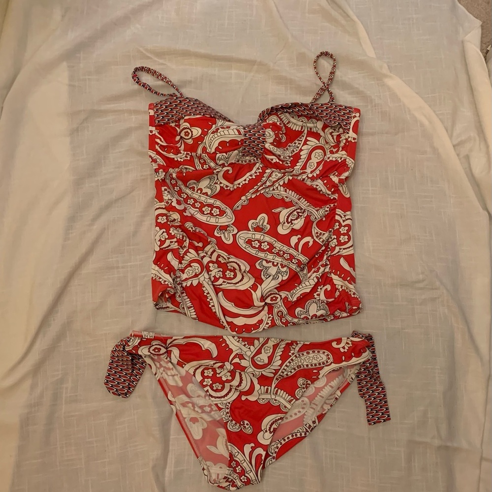 Tommy Bahama Red Paisley Swimsuit Set